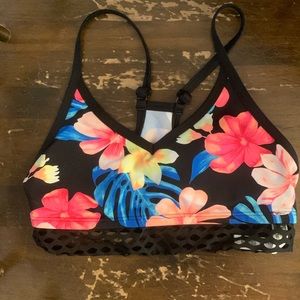 Victoria secret pink sports bra black  floral Hawaiian